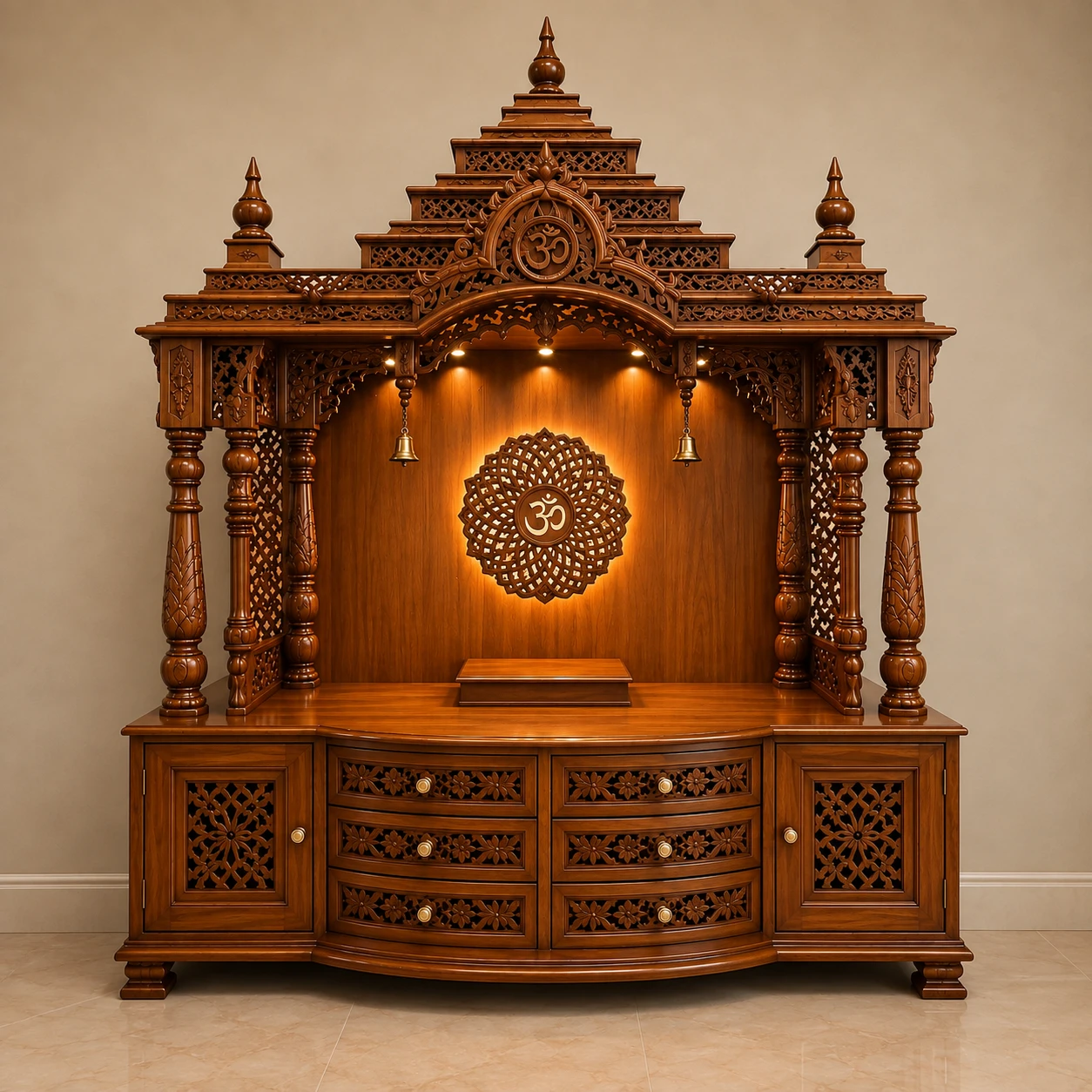 Carved Wooden Mandir - Temple